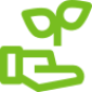 Hand holding leaf icon